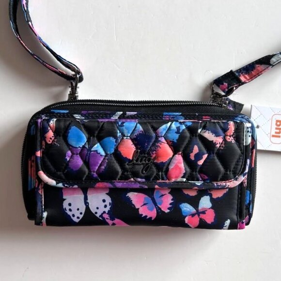 Lug Kickflip SE Convertible RFID Wallet Watercolor Butterflies - Picture 7 of 12